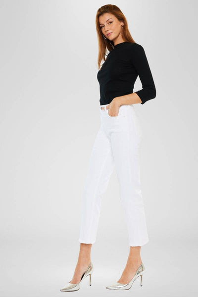White High Rise Crop Jean KanCan