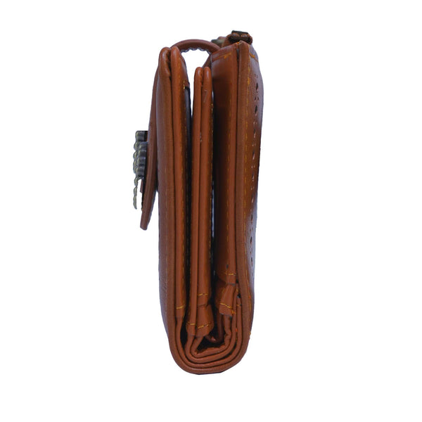 Vegan Leather Laser Cut Out Detail Wallet