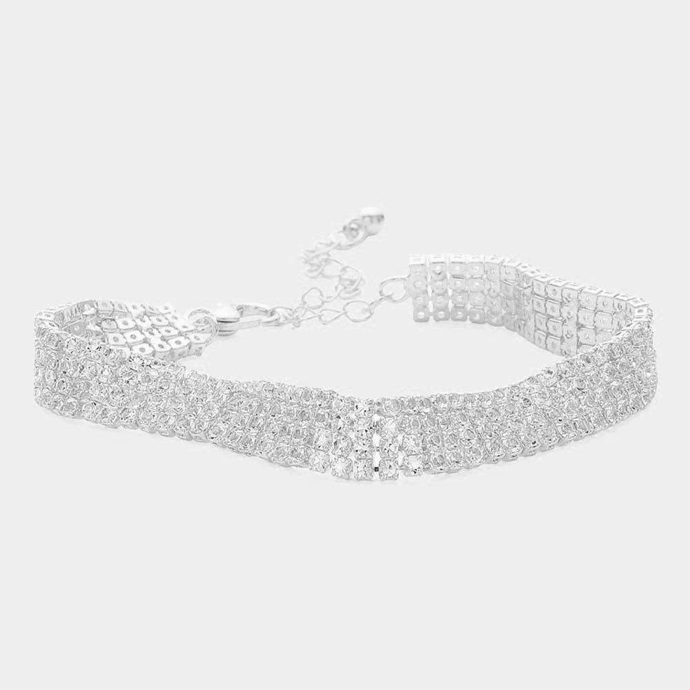 CZ Stone Embellished Tennis Evening Bracelet