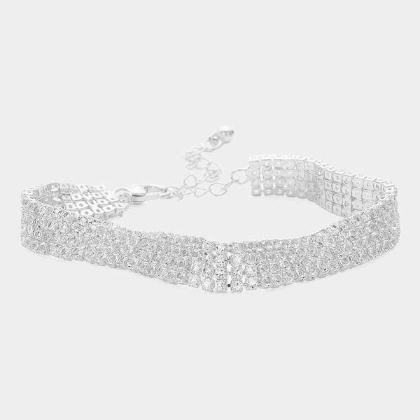 CZ Stone Embellished Tennis Evening Bracelet