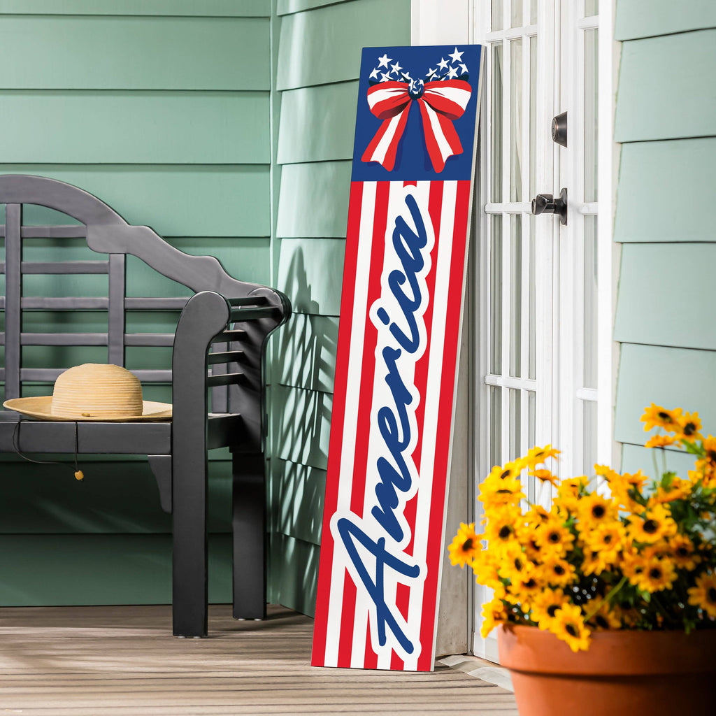 American Classic Stars & Stripes Bow Porch Leaner