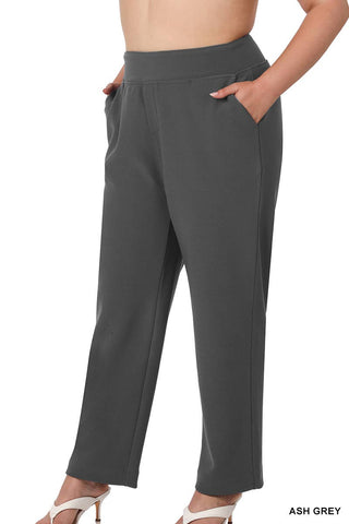 Ash Gray Stretch Dress Pants Plus