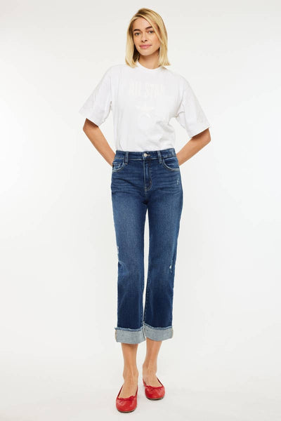 KanCan cuffed crop Jeans