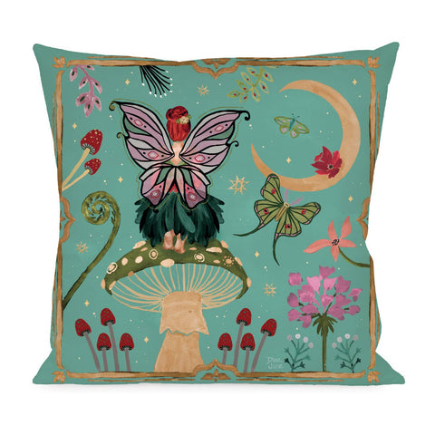 Fairy Wonderland Teal  18" Interchangeable Pillow Cover