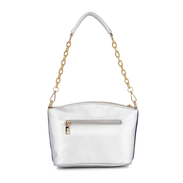 Blue silver Rhinestone crossbody handbag