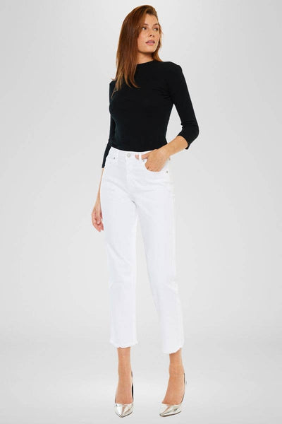 White High Rise Crop Jean KanCan