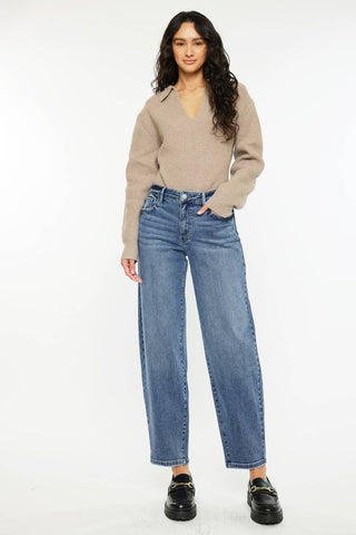 Kan Can barrel wide leg jeans