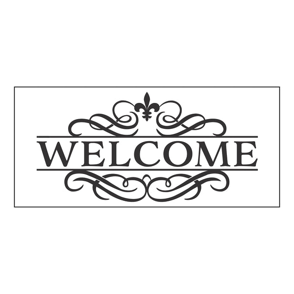 Welcome Ornate Swirl Flocked Coir Sassafras Switch Mat