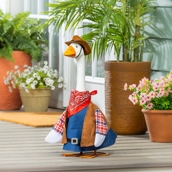 Giddy the Porch Goose Statue, Metal, 21"H