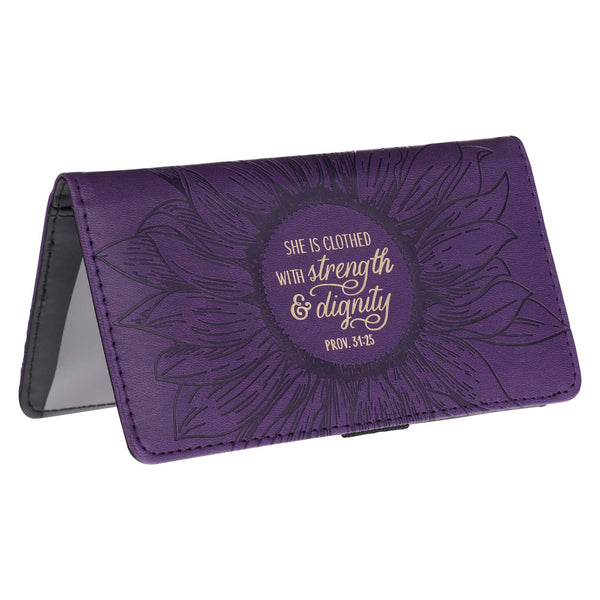 Checkbook Wallet Purple Strength & Dignity Prov. 31:25