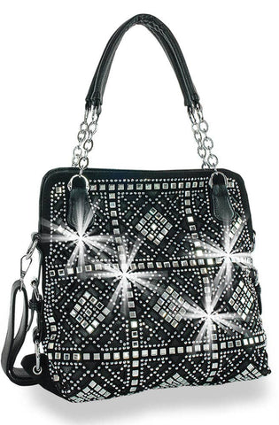 Black Dazzling Rhinestone Fashion Handbag