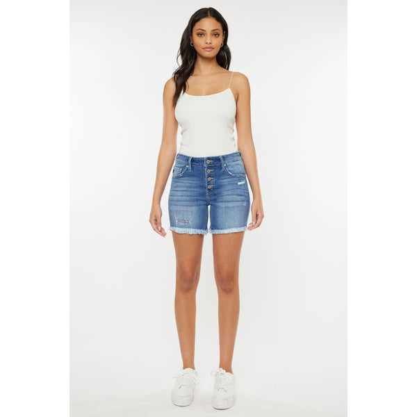 KanCan button up denim shorts