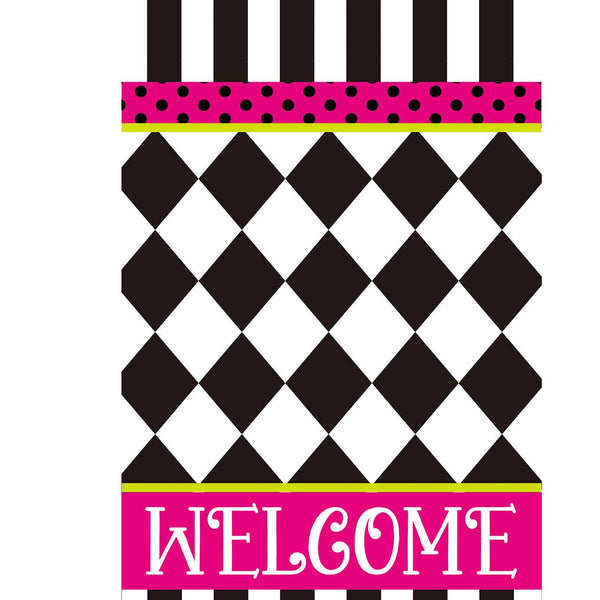 Neon Checkerboard Garden Flag
