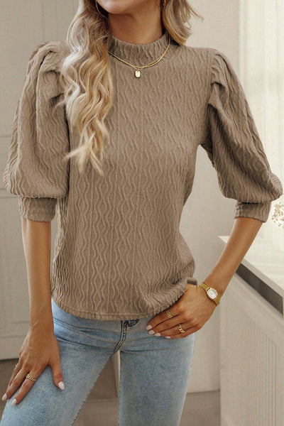 Taupe Puff Sleeve Top
