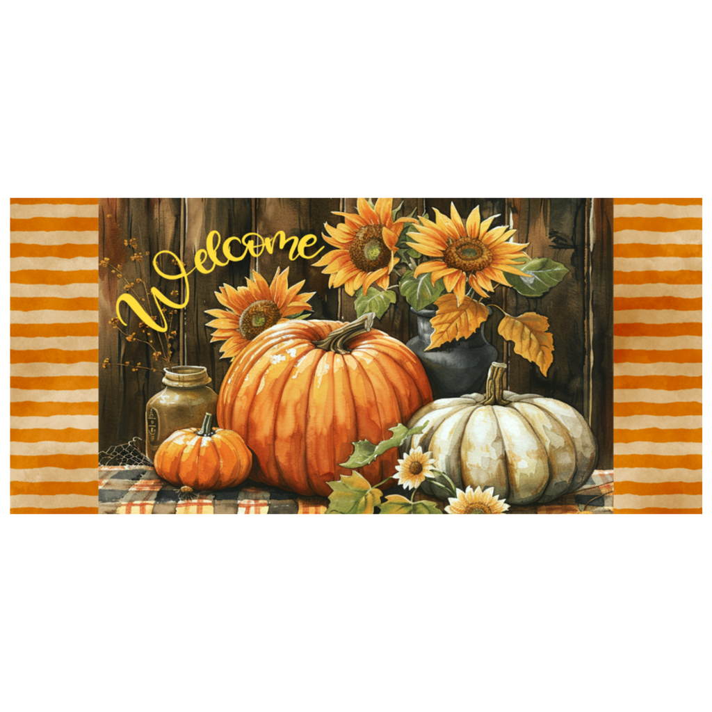 Welcome Pumpkin Insert 10" x 22" Mat