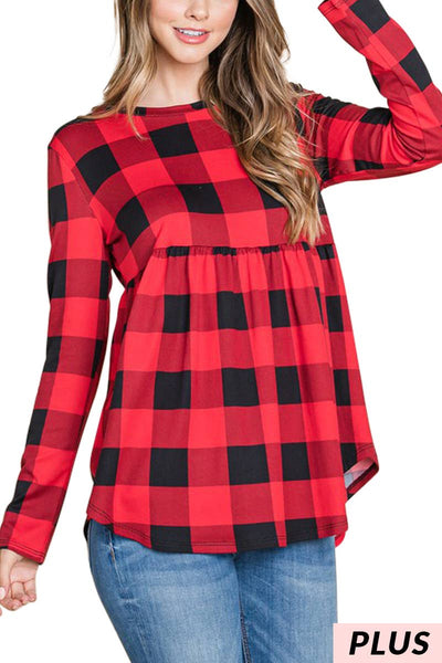 Red Buffalo Plaid Top Plus