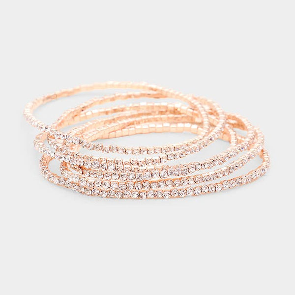 Single Strand Rhinestone Stretch  Bracelet