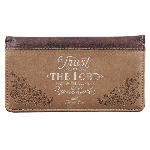 Checkbook Wallet Brown Two-tone Trust In The Lord Prov 3:5-6