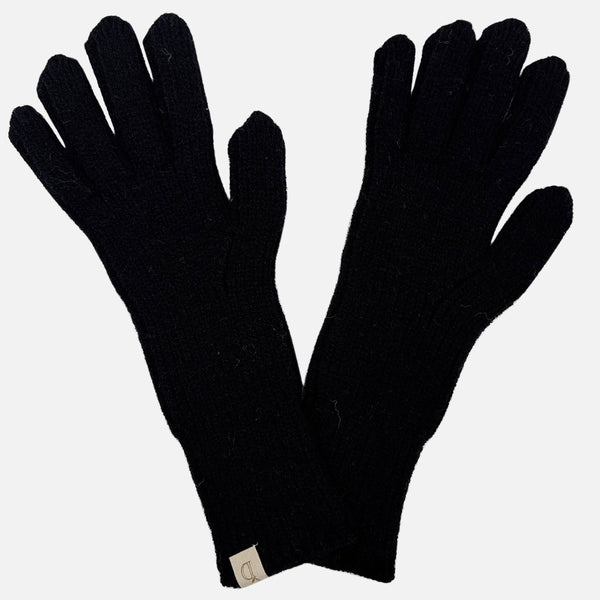 Black opera knit gloves