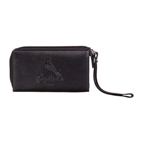 St Louis Cardinals Wristlet Wallet Black