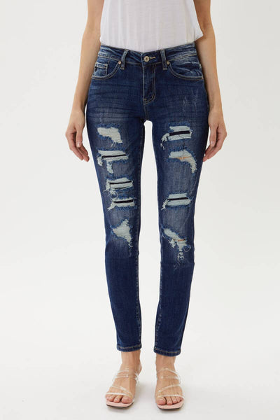 Mid Rise KanCan distressed jean