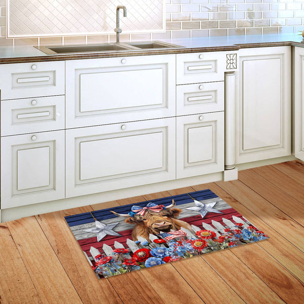 Patriotic Highland Cow Doormat