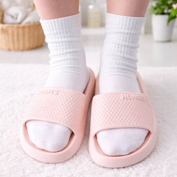 Pink Solid Slide Slippers