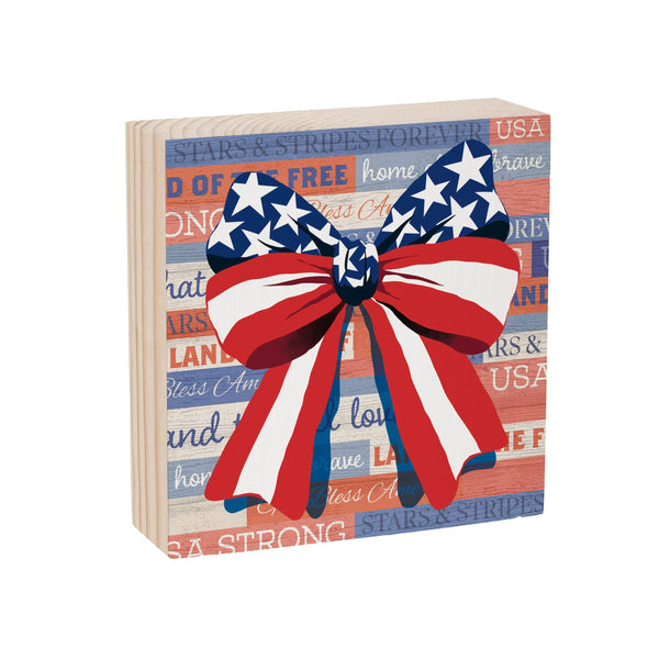 American Patriotic Classic Stars & Stripes Wood Sign Plock