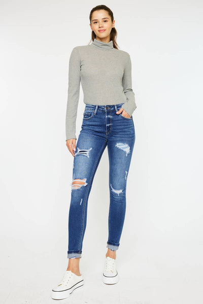 Ankle Skinny Cuff Jeans