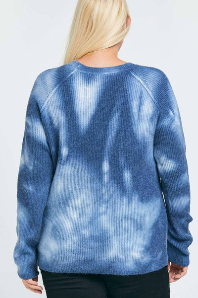 Blue Tie Dye Sweater Plus