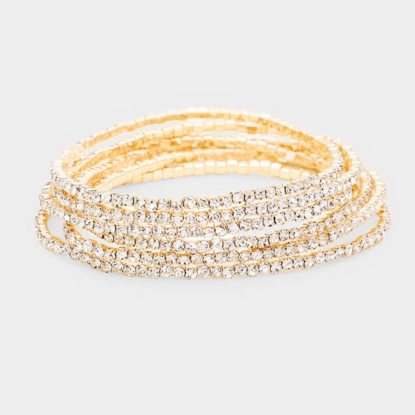 Single Strand Rhinestone Stretch  Bracelet