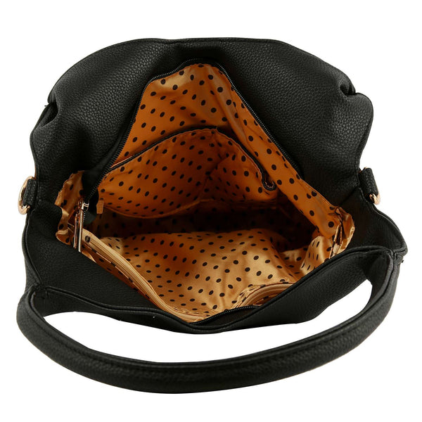 Gray Bling Banded Shoulder Bag
