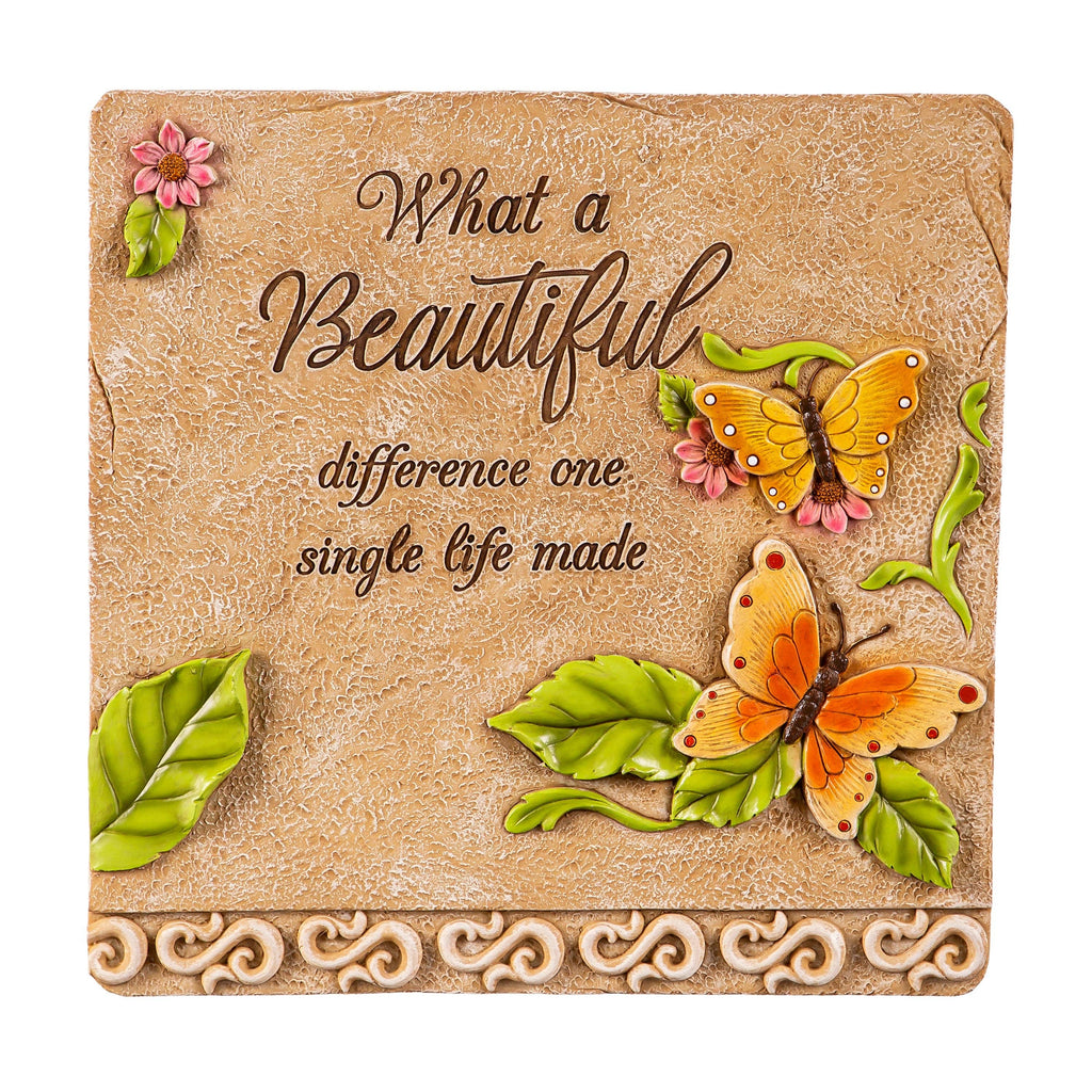 Garden Stone Beautiful Life Butterfly Square