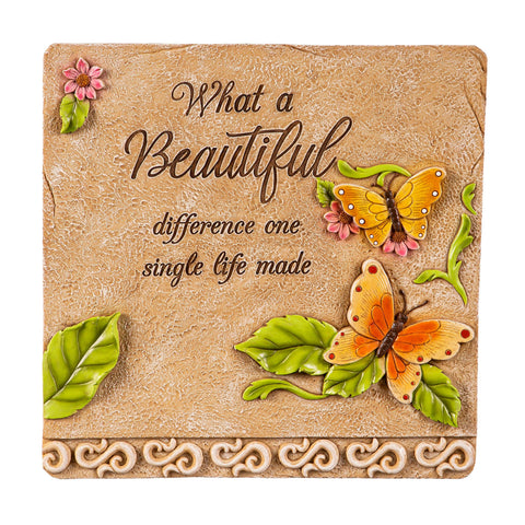 Garden Stone Beautiful Life Butterfly Square
