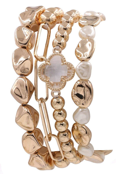 Dorianne Metallic Beaded Jewelry Set Bracelet