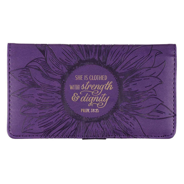 Checkbook Wallet Purple Strength & Dignity Prov. 31:25