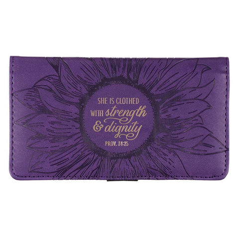 Checkbook Wallet Purple Strength & Dignity Prov. 31:25