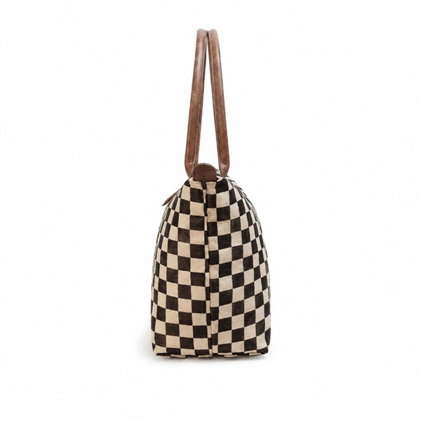 Checkered Resizable Tote Bag