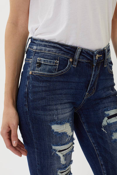 Mid Rise KanCan distressed jean