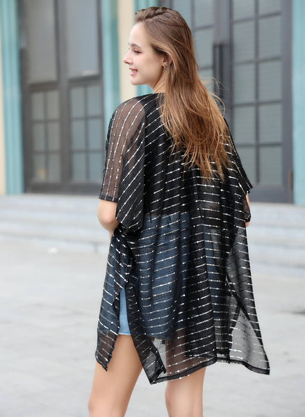 Black Sequin Kimono 