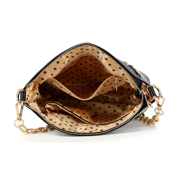 Blue silver Rhinestone crossbody handbag