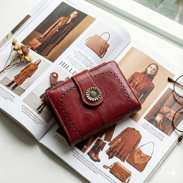 Vegan Leather Laser Cut Out Detail Wallet