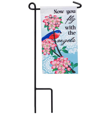 Bluebird fly with angels Memorial Mini Flag
