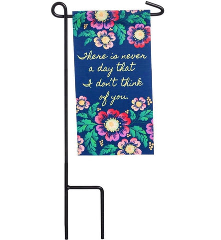 Floral Think of You Memorial Mini Flag