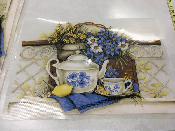 Teapot and lemons placemats set of 4