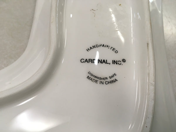 Santa on Stocking serving dish Cardinal