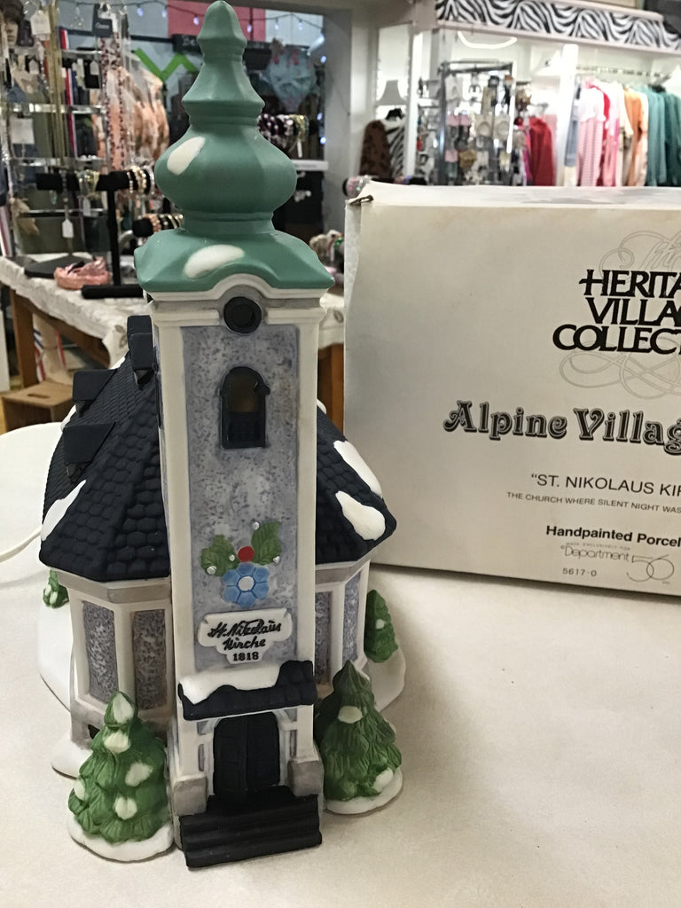 St Nikolaus Kirche Church 1991 Dept 56 Alpine Village Series
