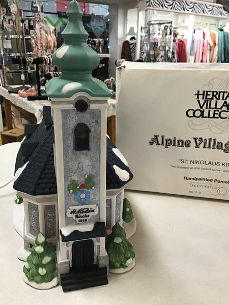 St Nikolaus Kirche Church 1991 Dept 56 Alpine Village Series