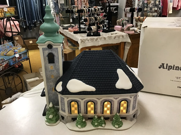 St Nikolaus Kirche Church 1991 Dept 56 Alpine Village Series