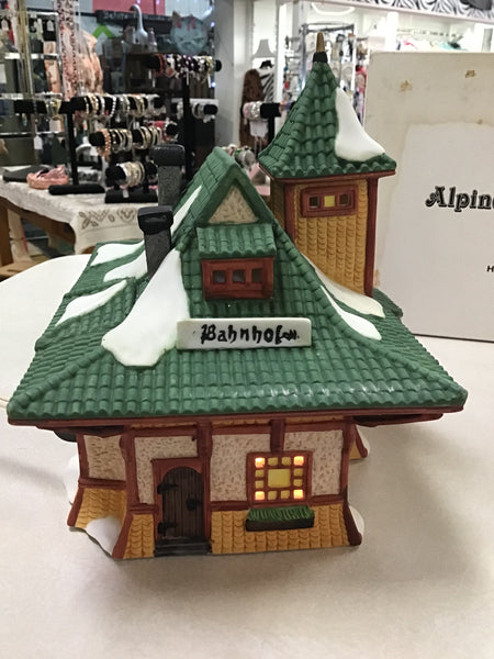 Bahnhof Train Station 1990 Dept 56 Alpine Series